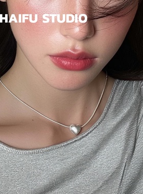 日韩极简主义磨砂爱心蛇骨链