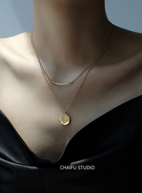 柴夫杂货铺/X82《视觉盛宴》INS晚宴会百搭双层复古字母吊牌项链