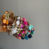 柴夫工作室 热带海岛度假风缠绕叠戴手链手工串珠混搭民族风 S151