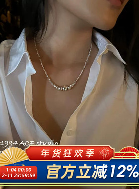 日韩轻奢冷淡风碎银子项链