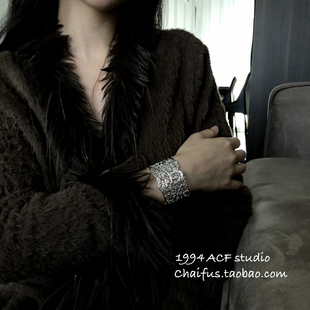 法式 宫廷雕花镂空开口手镯轻奢高级感重工手环 S191 柴夫工作室