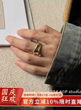 法式重工金属不规则宽版戒指