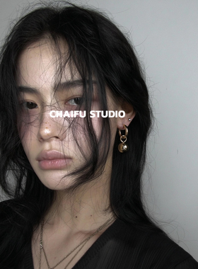 柴夫工作室/R716 韩系简约冷淡风C型圆球耳钉小众设计显脸瘦耳环