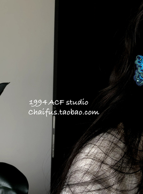 柴夫工作室/R974 中式复古刺绣蝴蝶夸张大耳钉轻奢宫廷高级感耳环