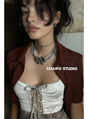 欧美夸张液态金属夸张项链