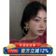 柴夫工作室 E189 欧美夸张金属大圆圈花朵耳钉小众设计感耳环