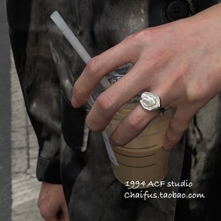 柴夫工作室/J291 法式复古不规则珍珠开口戒指小众高级感气质指环