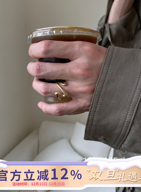 极简中性线条感开口戒指