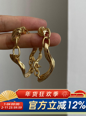 柴夫杂货铺 /R172 港风气质弧形环绕设计感后挂式耳钉