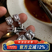 柴夫工作室 E297 韩系轻奢高级感璀璨锆石耳钉夸张显瘦晚宴耳环