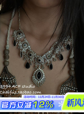 苗疆少女镶钻流苏小圆珠项链