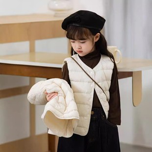 犹家服装 儿童纯色马甲男女童背心保暖外穿马甲坎肩背心 2024年新款