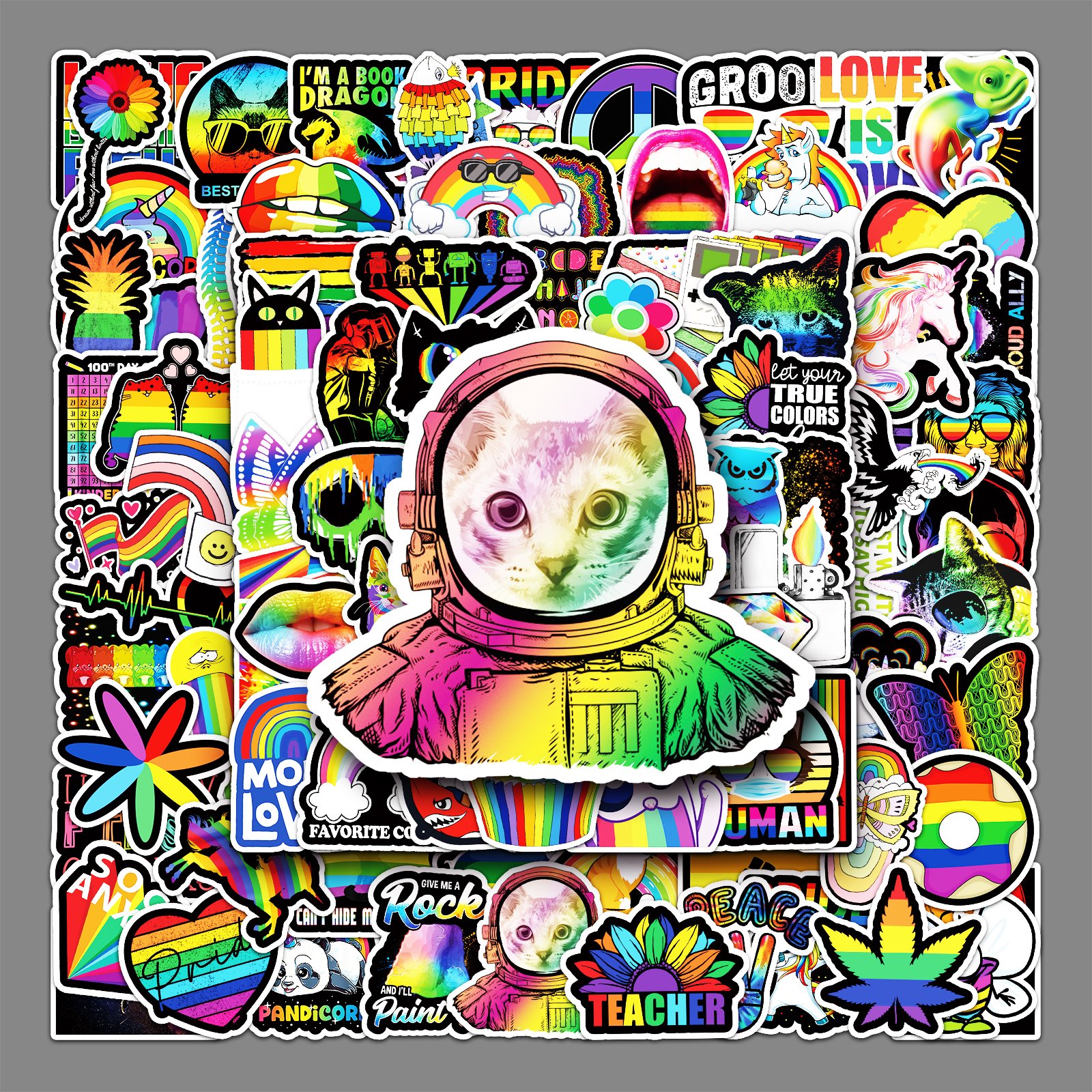 100张ins彩色涂鸦贴纸行李箱