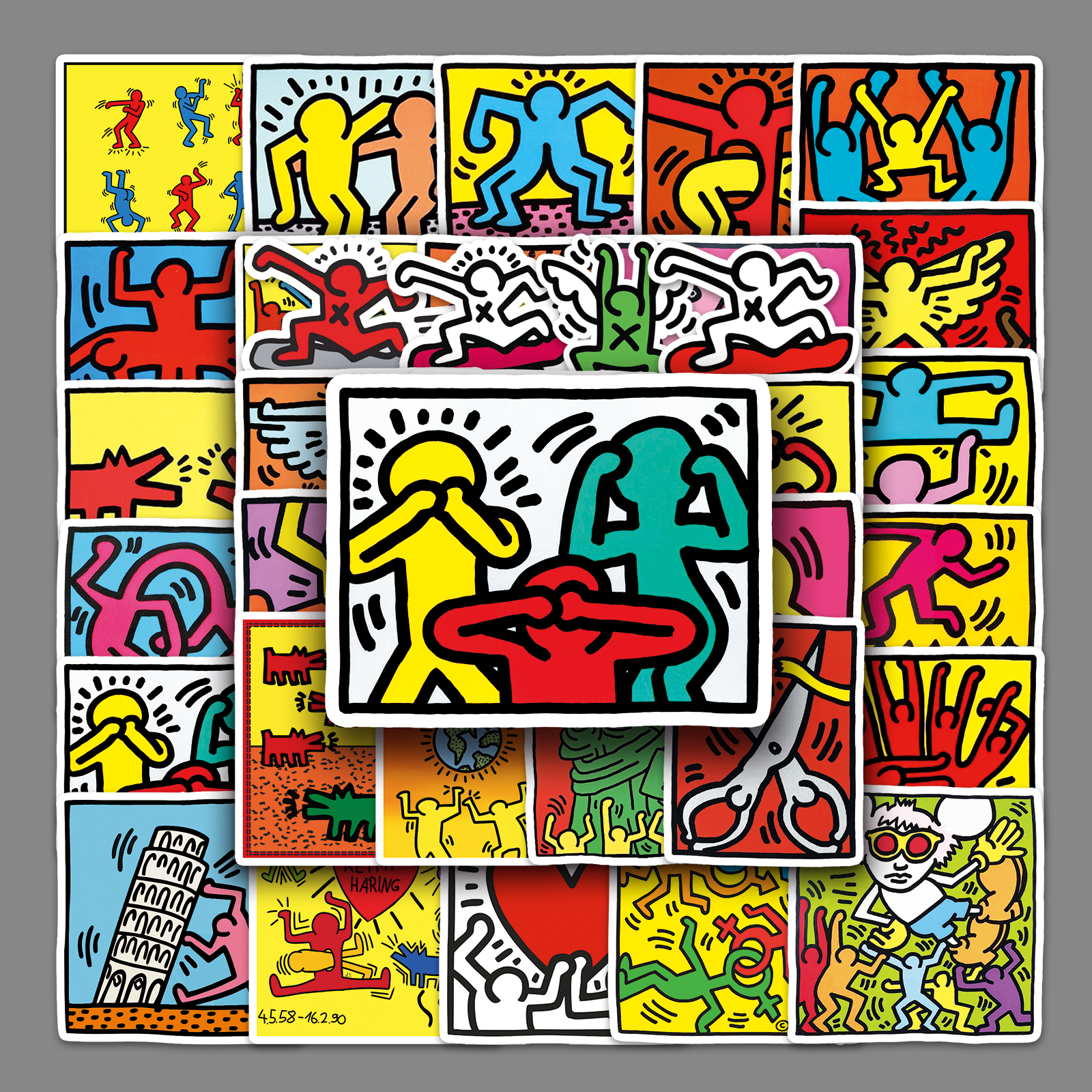 50张凯斯哈林街画卡通贴纸防水