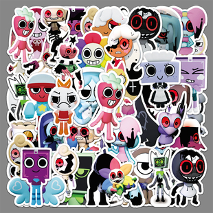 50张丹迪的世界创意贴纸恐怖游戏周边装饰笔记本电脑水杯防水贴纸