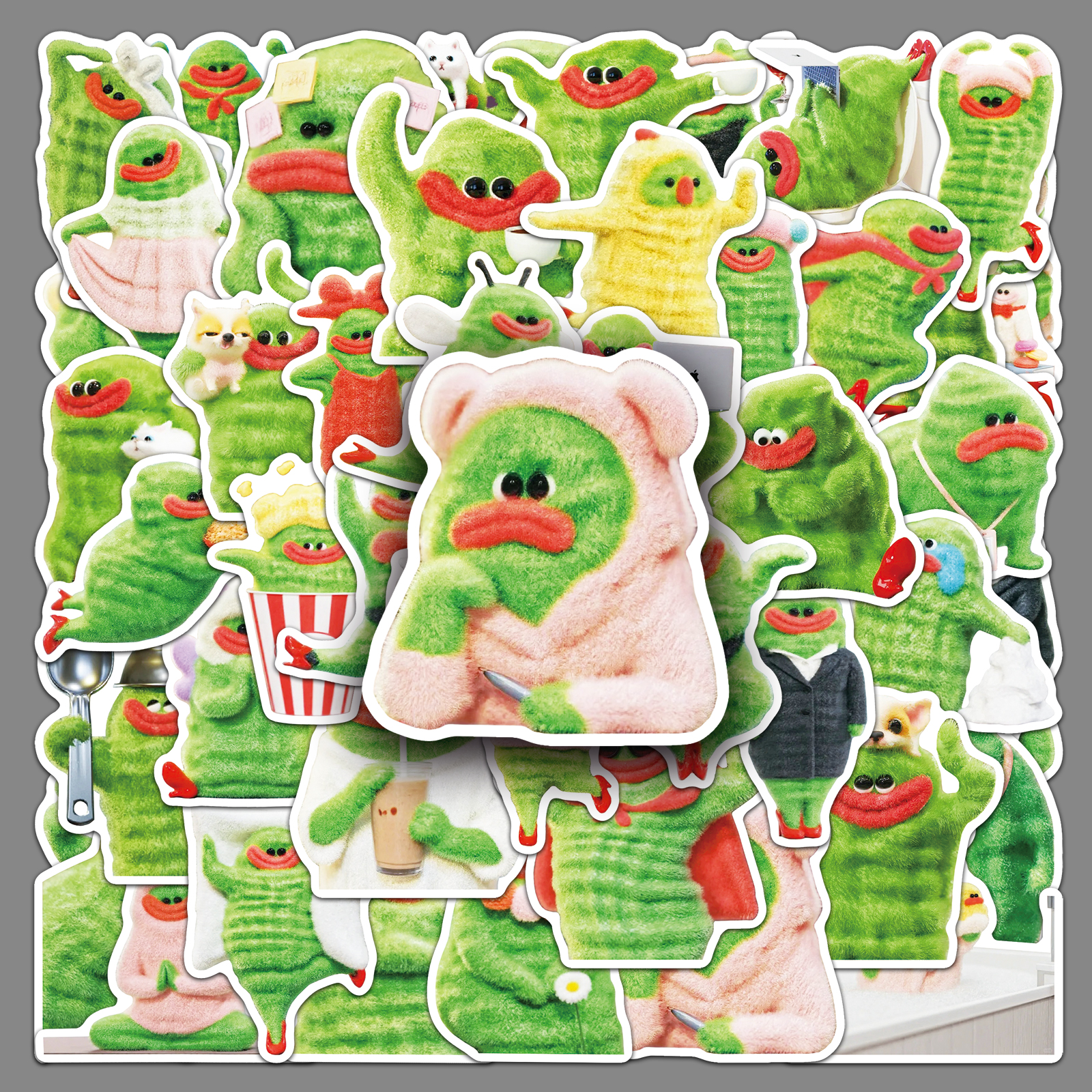 50张苦瓜女士贴纸可爱打工人玩偶表情包卡通装饰防水iPad电脑贴纸