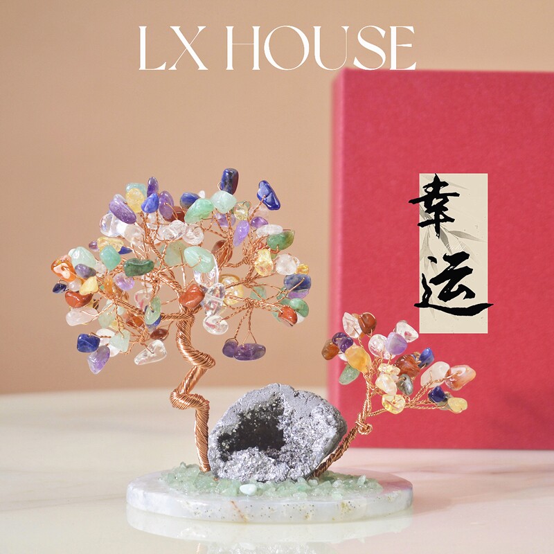 水晶发财树情绪稳定治愈小摆件