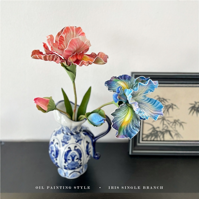 轻奢超逼真3D打印鸢尾仿真花摆件