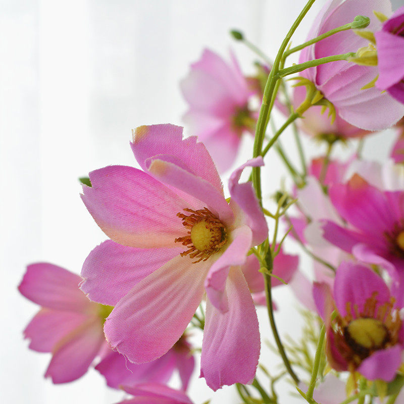 高仿真波斯菊北欧式客厅格桑花假花摆设小清新绢花艺仿真餐桌摆花
