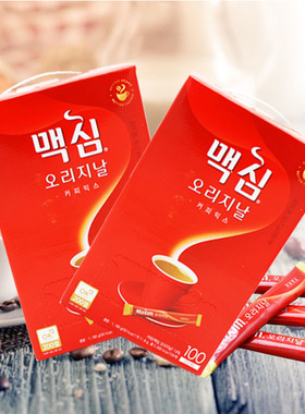 麦馨MAXIM原味三合一速溶咖啡韩国进口原味红麦馨100条礼盒装