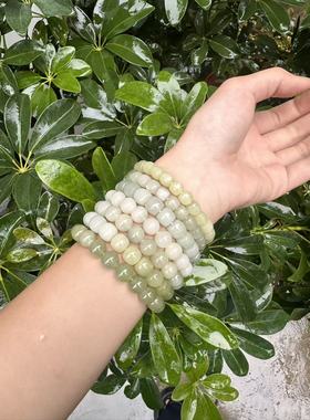 工厂清仓特价款天然正品和田晴水和田玉青海料晴玉石手链随机发货