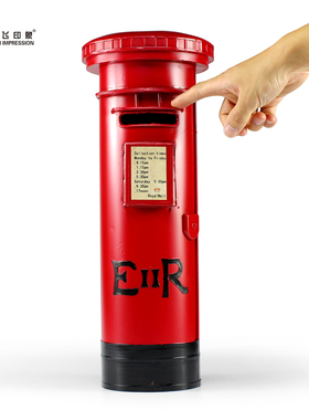 怀旧英伦复古红色邮筒摆件