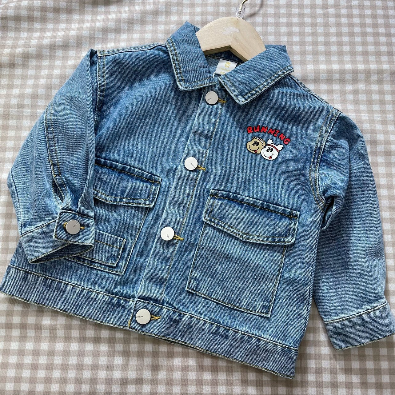 zz kids春款新品口袋可爱卡通复古牛仔外套上衣夹克男童女童,童装/婴儿装/亲子装,儿童牛仔外套,淘宝优惠券,粉丝福利购,淘宝优惠卷