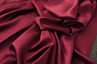 30姆米重磅暗红色重缎1.14米宽特价 重磅真丝缎重磅素绉缎礼服面料