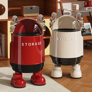 垃圾桶家用太空人客厅轻奢高档2026高颜值创意收纳桶卫生间纸篓子