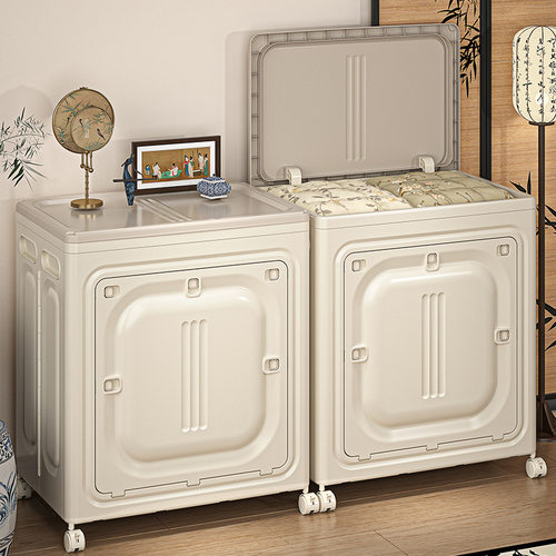 收纳箱大容量超大号可折叠衣服玩具带盖整理箱塑料收纳柜储物箱