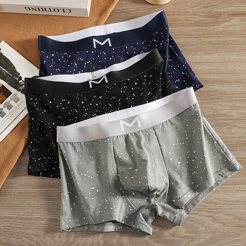 星空男士内裤纯棉男生平角裤中腰透气四角裤短裤头底裤衩个性潮流