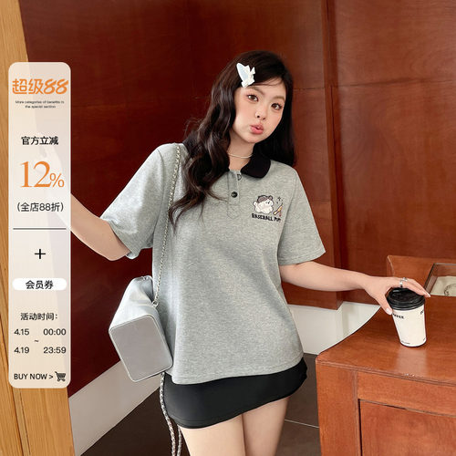 夏季新款短袖胖mm大码女装体恤衫