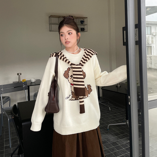 胖mm显瘦条纹披肩上衣 女装 2025新款 高级感独特超好看毛衣秋冬大码