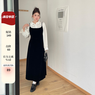 穿搭大码 小洋装 女装 吊带连衣裙套装 两件套 胖mm显瘦千金风衬衫 春季