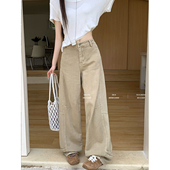 胖mm高腰帅气牛仔裤 2025夏季 女大码 解构设计感遮胯显瘦弯刀裤 新款