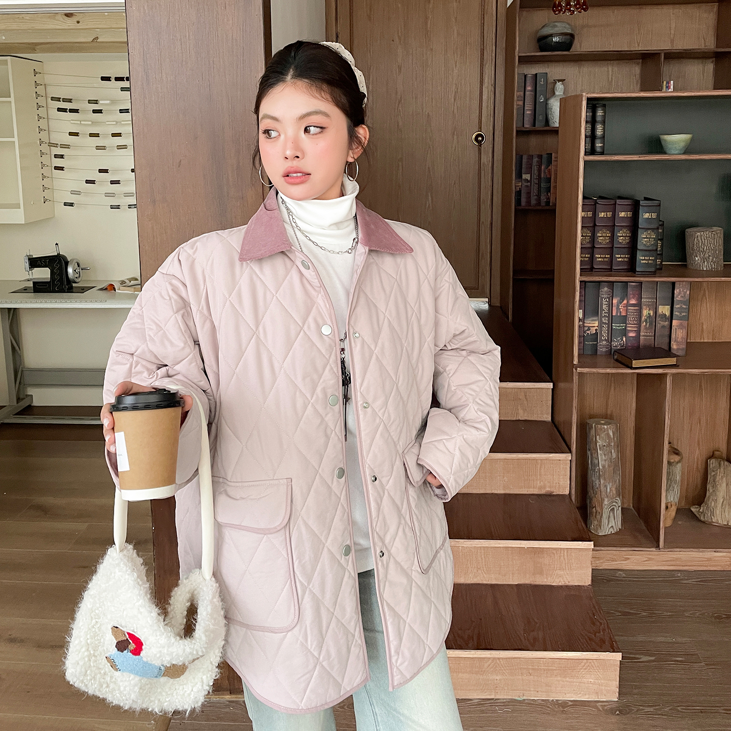 2025新款独特超好看夹棉棉服秋冬大码女装中长款显瘦保暖棉衣外套