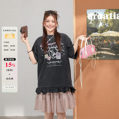 设计感小众短袖T恤女生大码女装