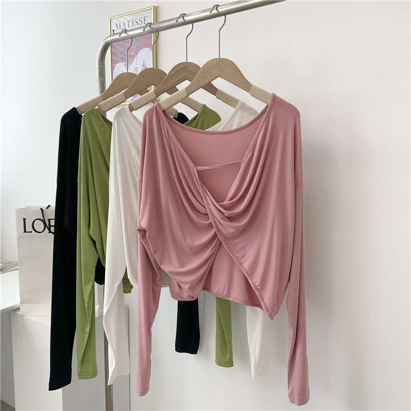 舞蹈服女宽松大码露背上衣中国风古典显瘦舞服现代民族形体练功服