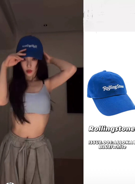 RollingStone刺绣棒球帽 Jennie虞书欣明星同款软顶鸭舌帽显脸小