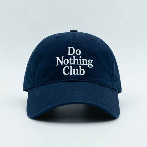 Do Nothing Club刺绣棒球帽男女同款 美式复古鸭舌帽百搭弯檐帽