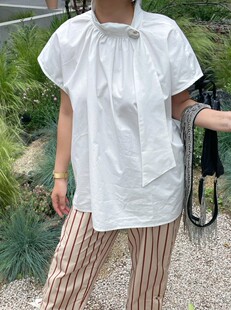 不退不换 设计感白衬衫