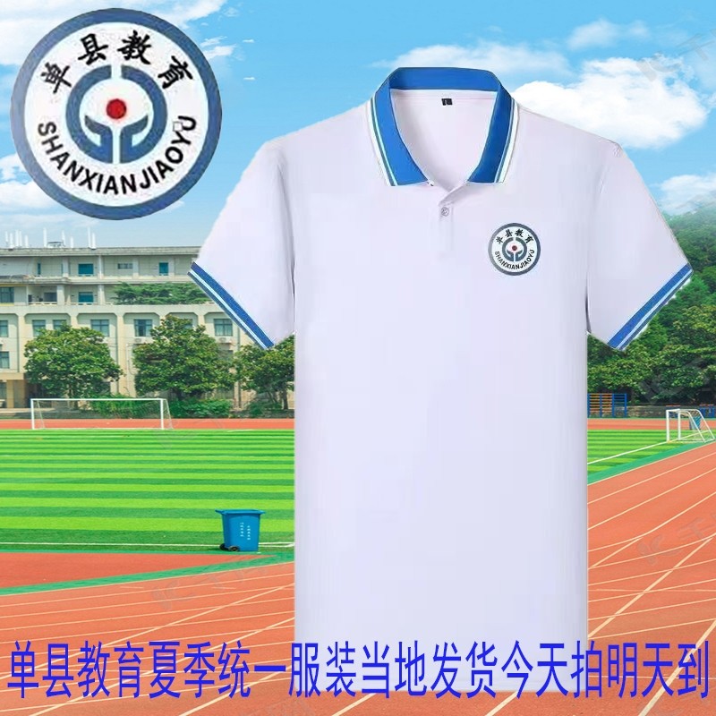单县夏季校服班服短袖翻领运动T学生校服