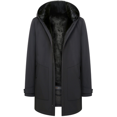 男士皮草外套中长款冬季派克服