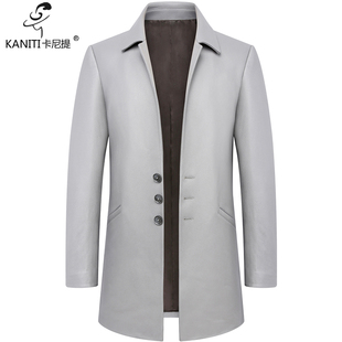 精品男装头层鹿皮真皮皮衣单皮皮风衣商务休闲外套男款