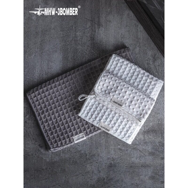 MHW-3BOMBER轰炸机吧台毛巾 咖啡师专用抹布带挂绳小毛巾吸水速干