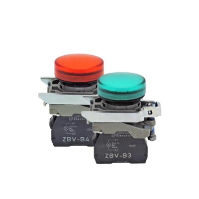 进口施耐德LED信号指示灯XB4BVB3绿色24V分体VM4红色220V按钮黄白