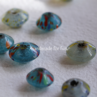 尼泊尔彩绘泼墨飞碟隔珠手工琉璃diy原材料散珠