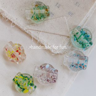 尼泊尔diy配件飘花琉璃散珠编绳材料串珠花瓶气泡灯笼珠