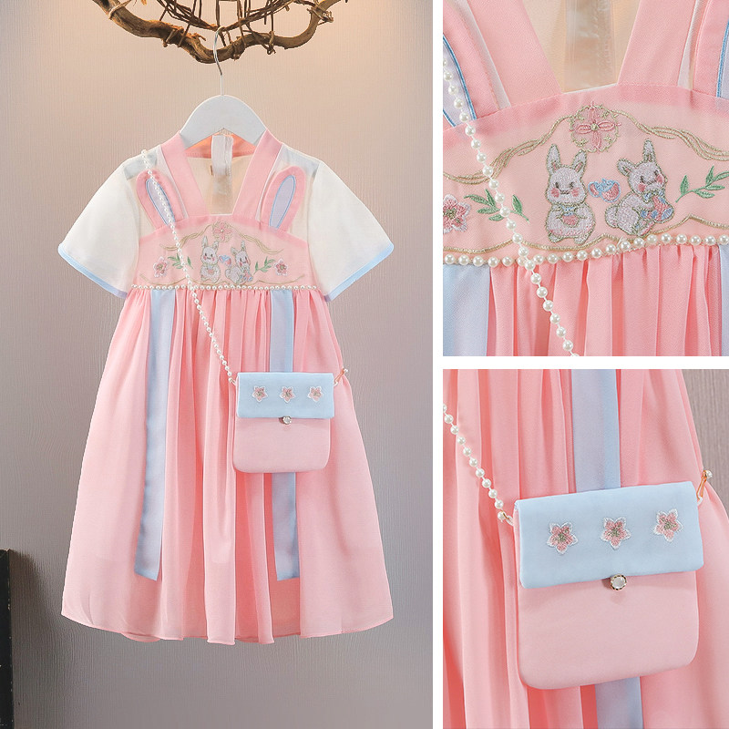 女童夏季汉服小女孩小女孩复古中国风唐装女宝宝雪纺连衣裙公主裙,童装/婴儿装/亲子装,汉服,淘宝优惠券,粉丝福利购,淘宝优惠卷