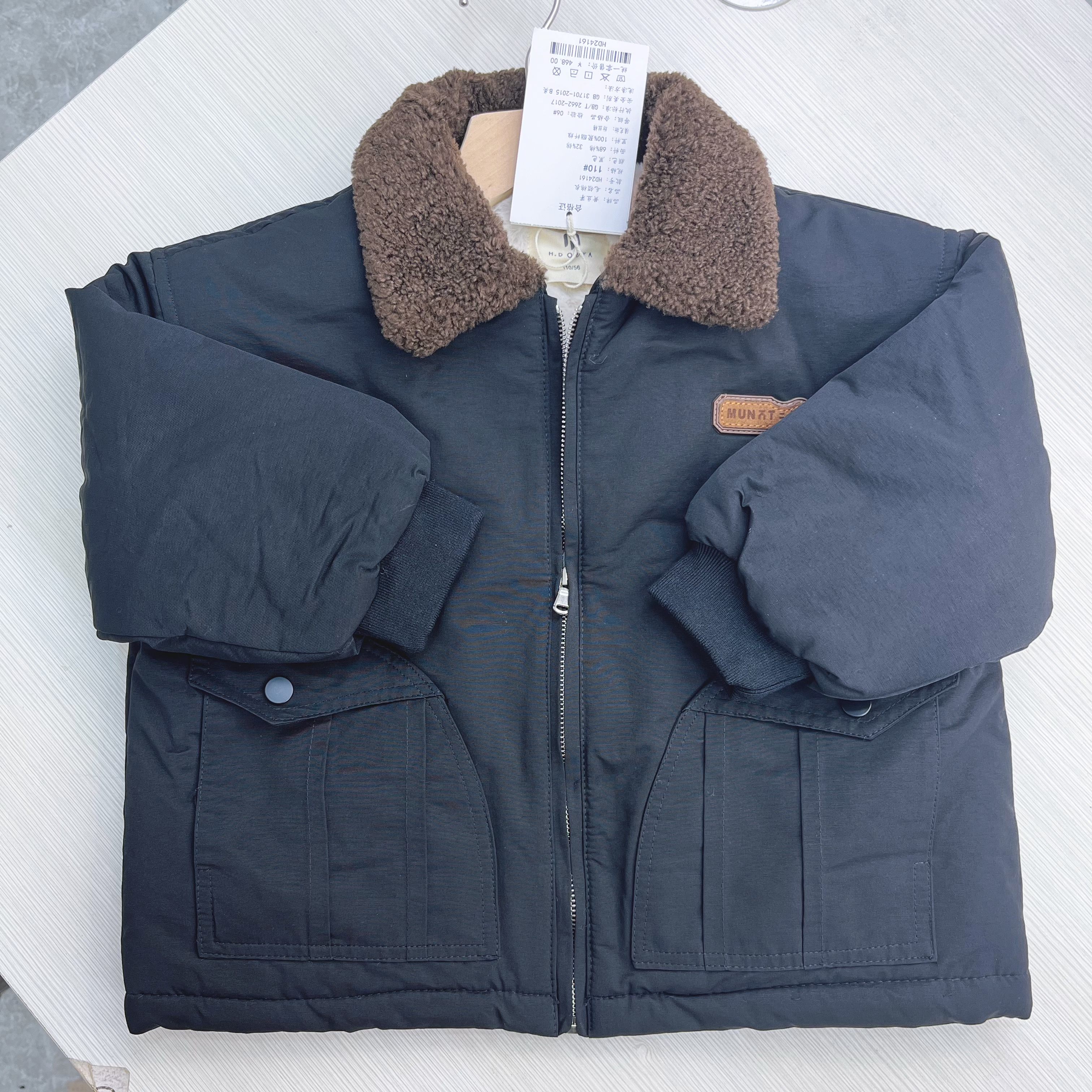 [110-160码棉服外套]男女童实体断码棉服加绒冲锋衣毛毛衣冬外套